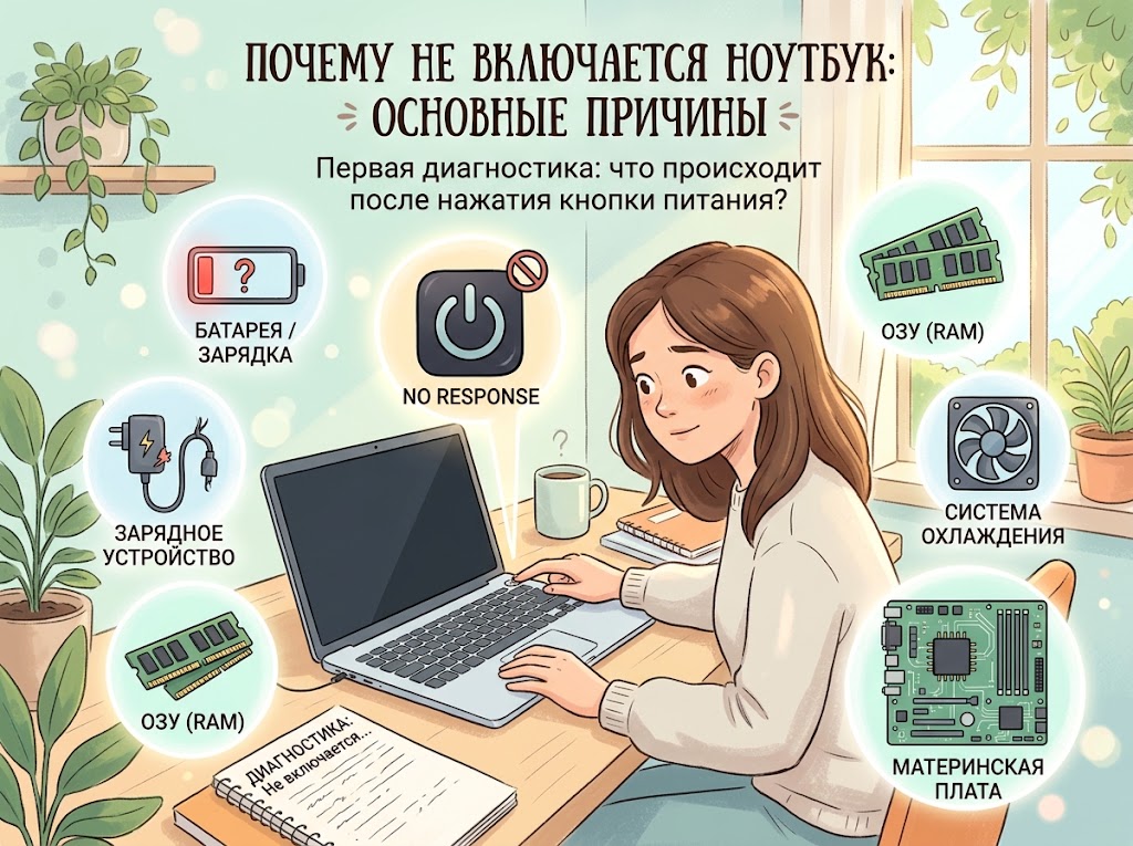 Почему не включается ноутбук: основные причины