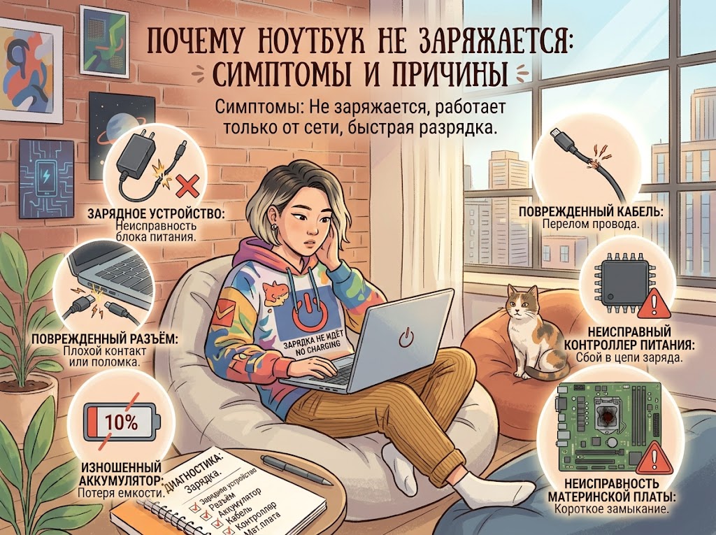 Почему ноутбук не заряжается: основные причины